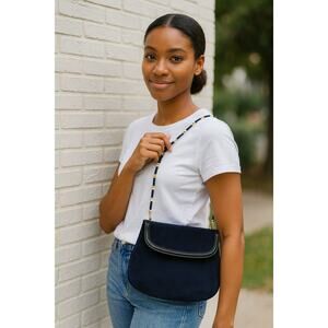 Small Navy Crossbody Bag Classic Everyday Purse